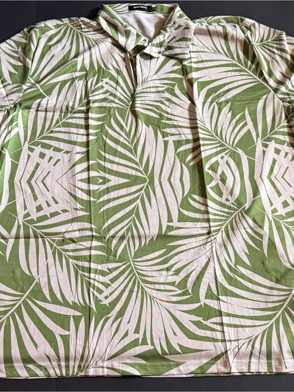 Men's Green Tropical Print Polo Shirt
